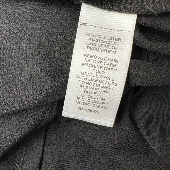 Cable‎ & Gauge Women's V-Neck Grommet Detail 3/4 Sleeve Top, Size Large, Black - Picture 9 of 10